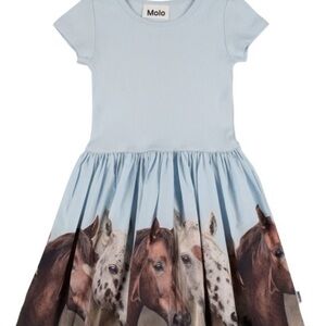 Molo Blue Casual Sundress with Short Sleeves and Crew Neck size 8 - Worn once